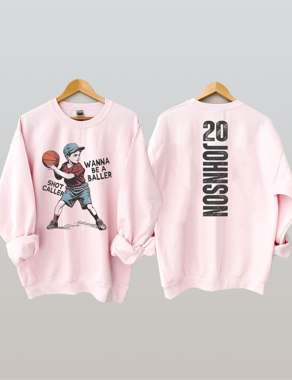 Custom Wanna be a baller shot caller Retro Basketball Sweatshirt