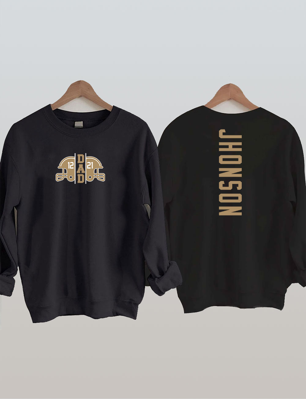 2 Players Custom Football Dad Sweatshirt