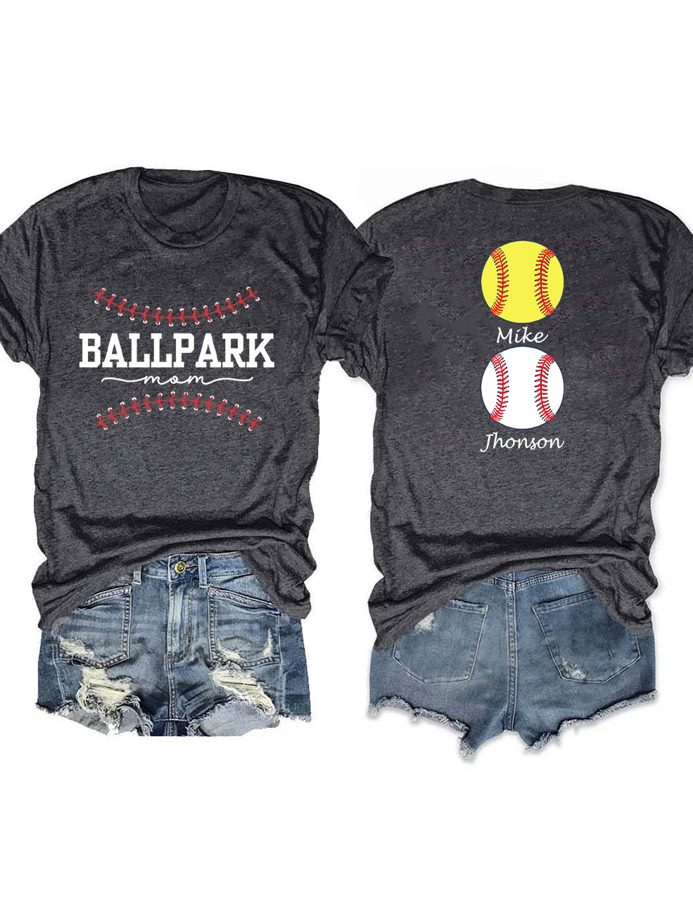 Custom Ballpark Mom T-Shirt