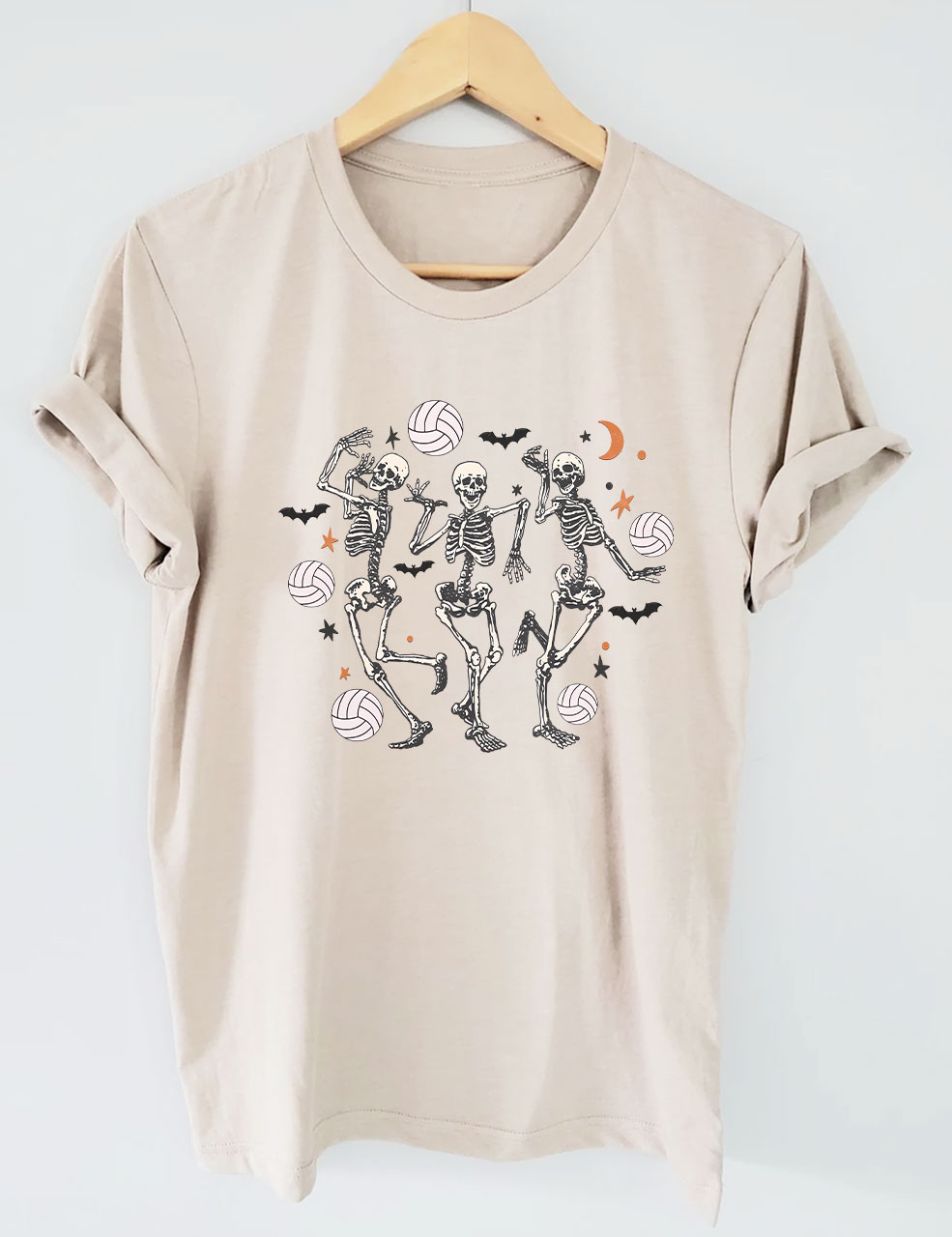 Dancing Skeletons Funny Halloween Volleyball T-shirt