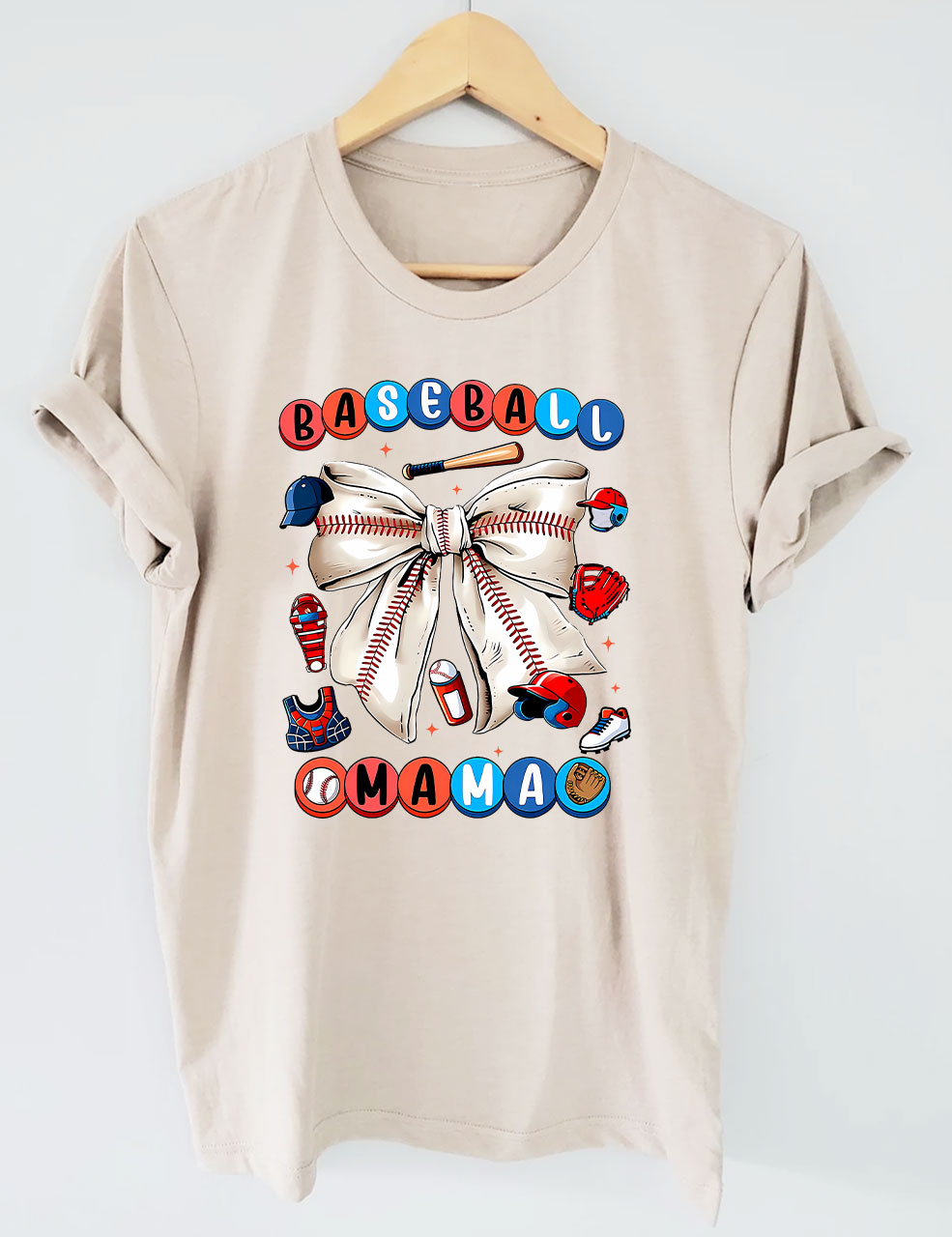 Coquette Bow Baseball Mama T-Shirt