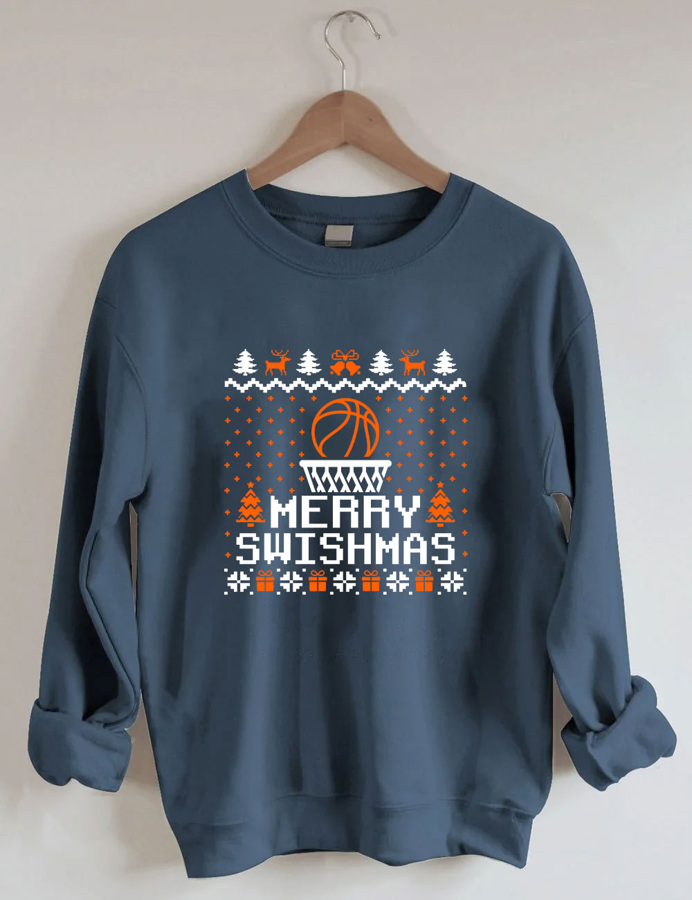 Merry Swishmas Ugly Basketball Sweatshirt