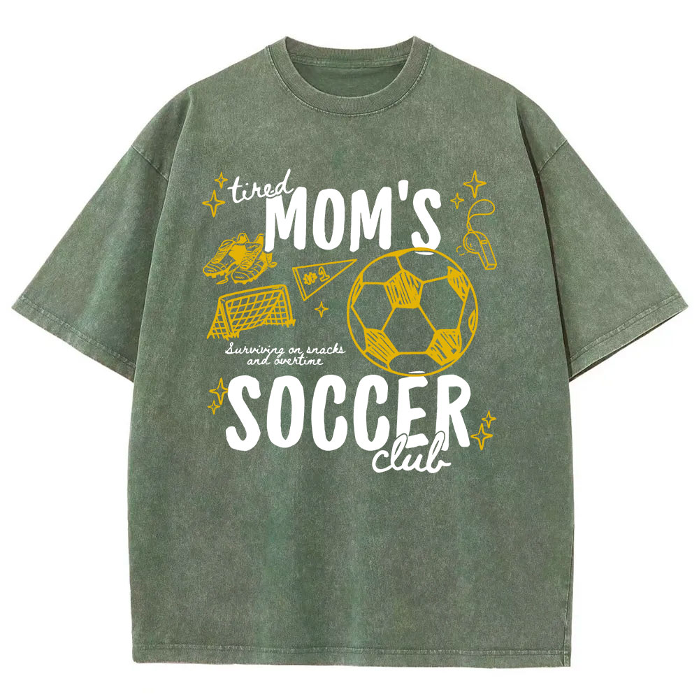 Tired Mom's Soccer Club Washed T-shirt