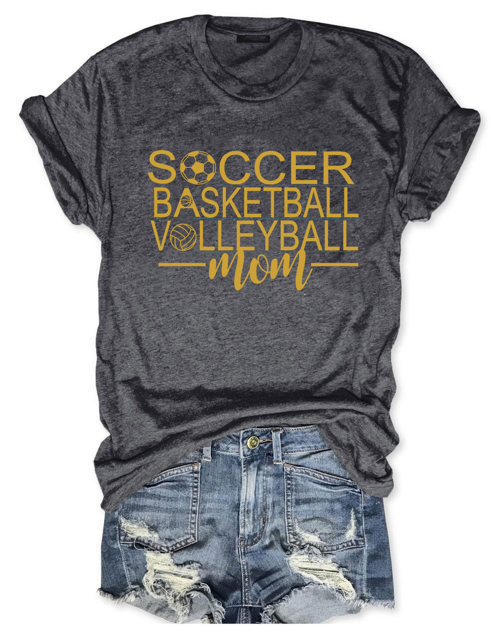 Soccer Basketball Volleyball Mom T-shirt
