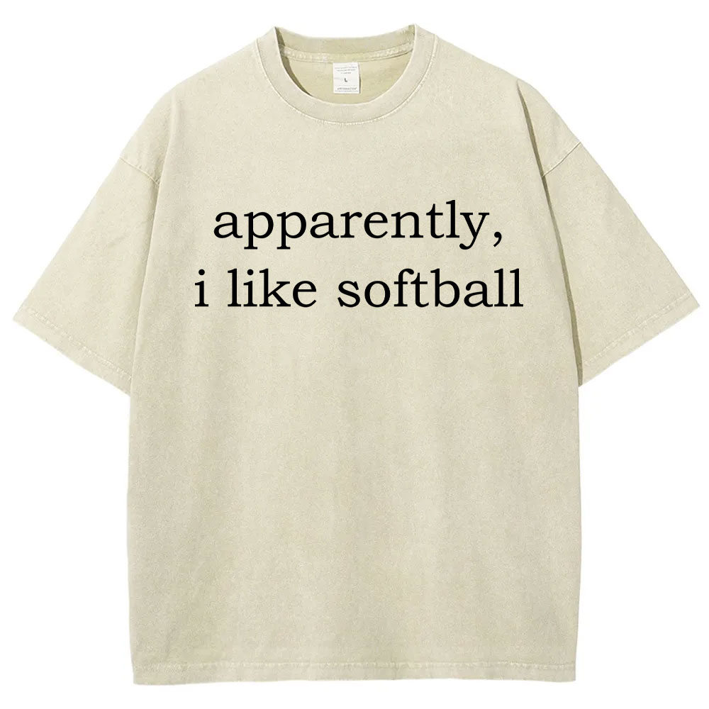 Apparently, I Like Softball Washed T-shirt