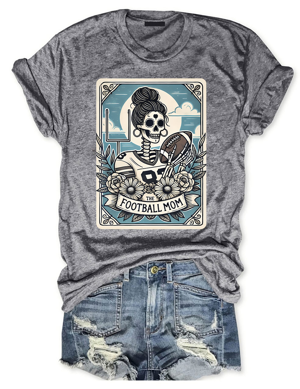 Funny Skeleton Baseball Mom Tarot Card T-shirt