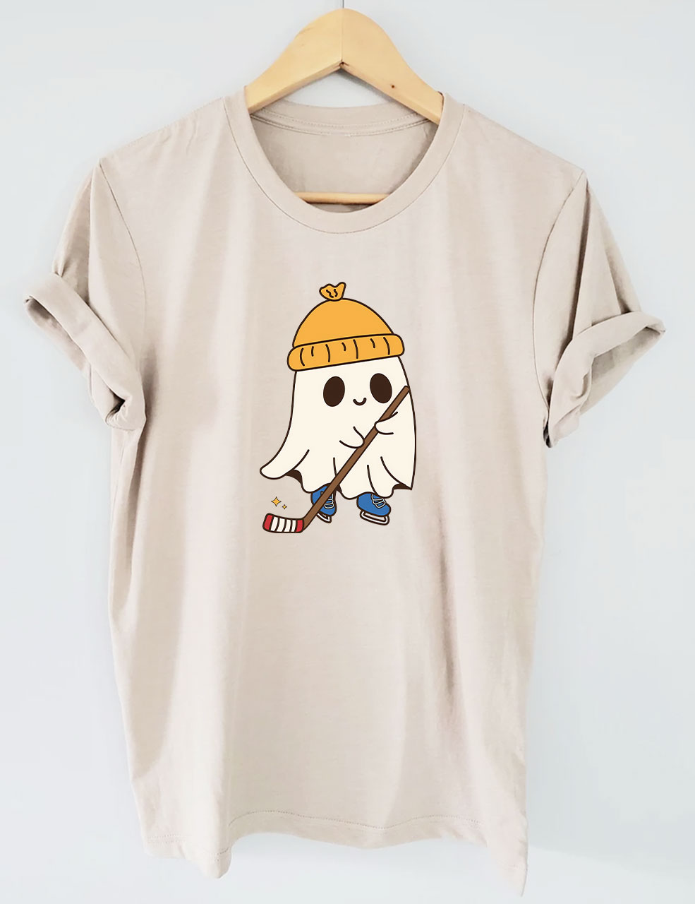 Halloween Ghost Hockey Funny T-shirt