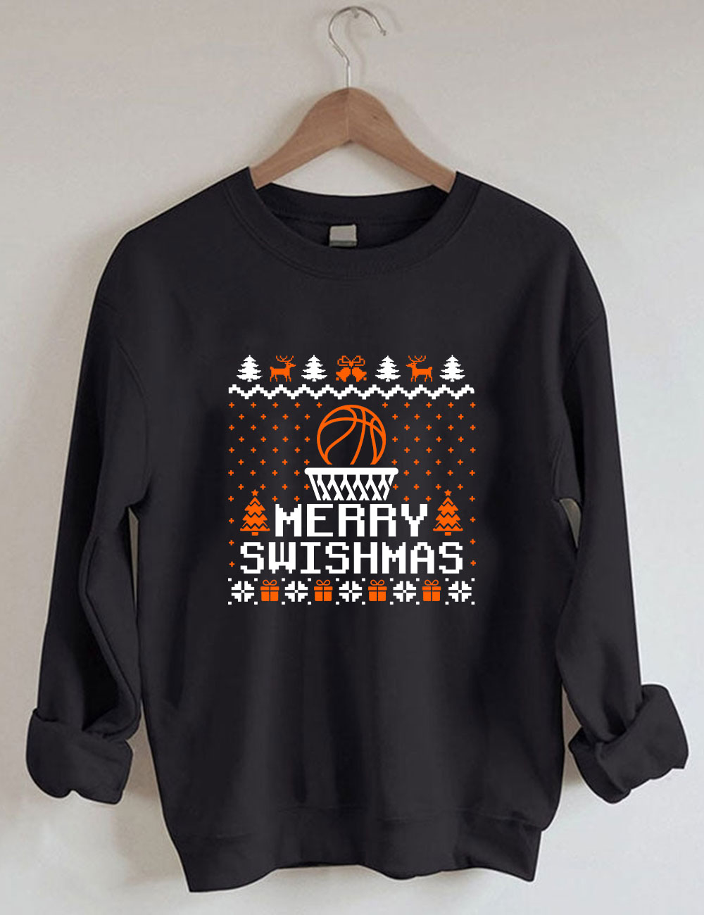Merry Swishmas Ugly Basketball Sweatshirt