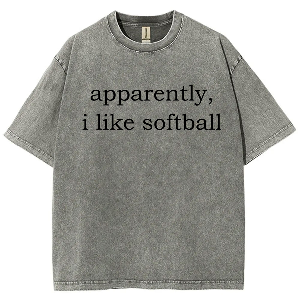 Apparently, I Like Softball Washed T-shirt