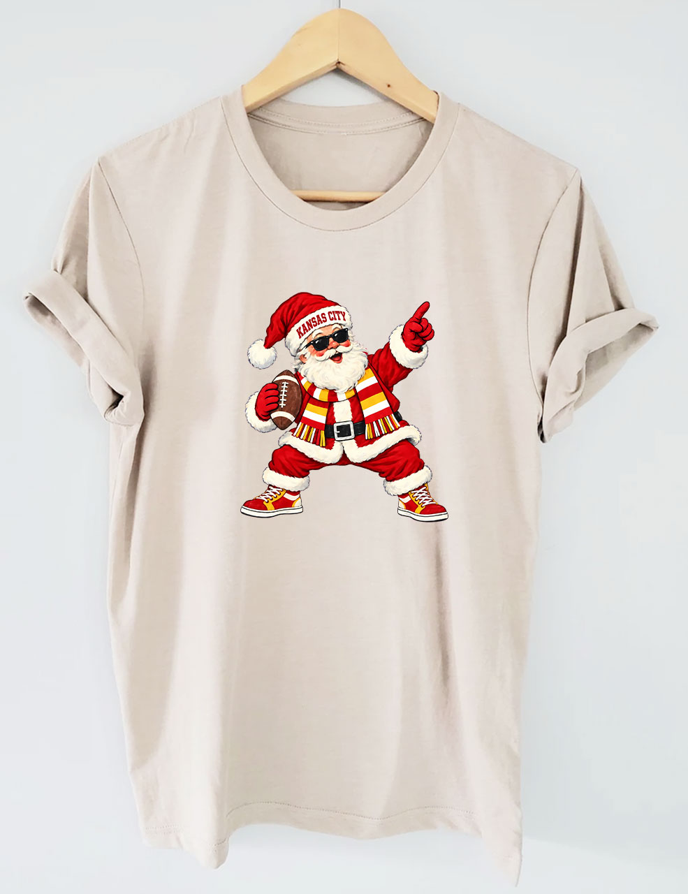 Kansas City Football Santa T-Shirt
