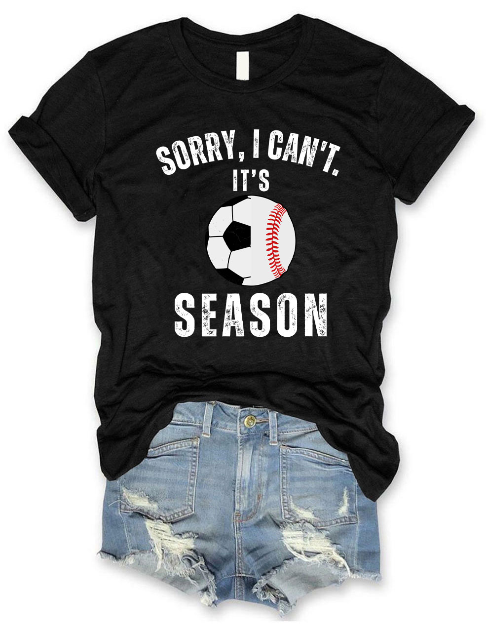 Sorry I can't It's Football and Baseball Season T-shirt