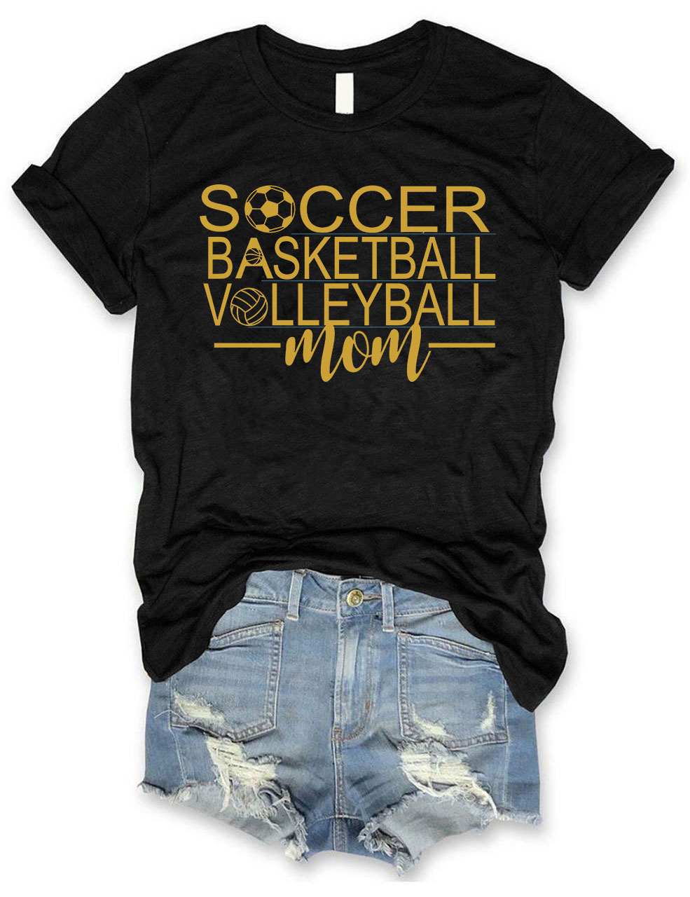 Soccer Basketball Volleyball Mom T-shirt