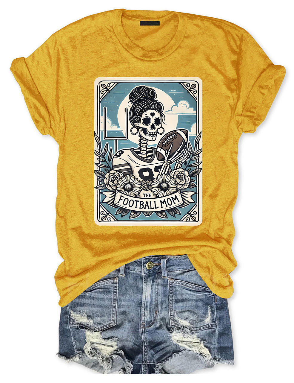 Funny Skeleton Baseball Mom Tarot Card T-shirt