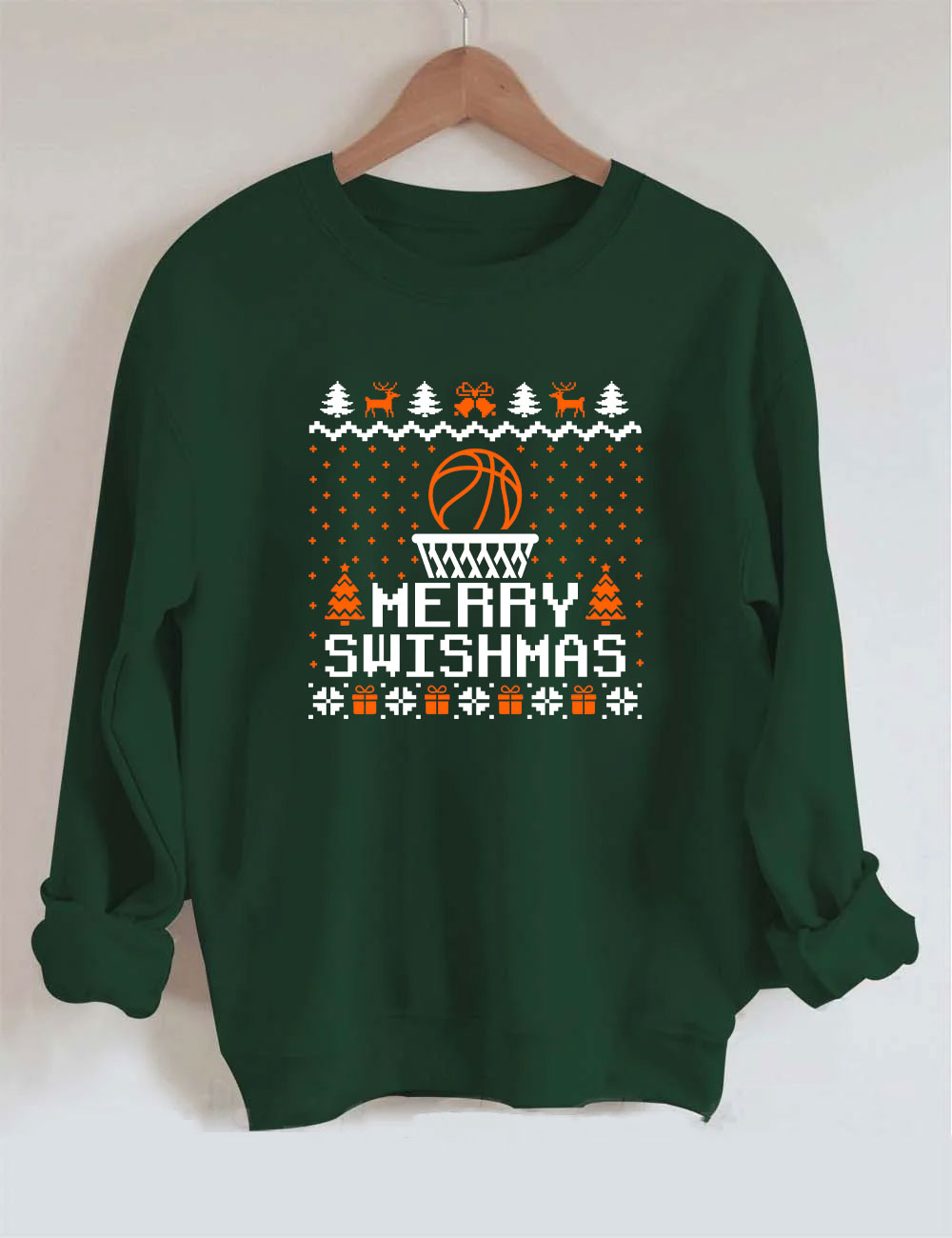 Merry Swishmas Ugly Basketball Sweatshirt