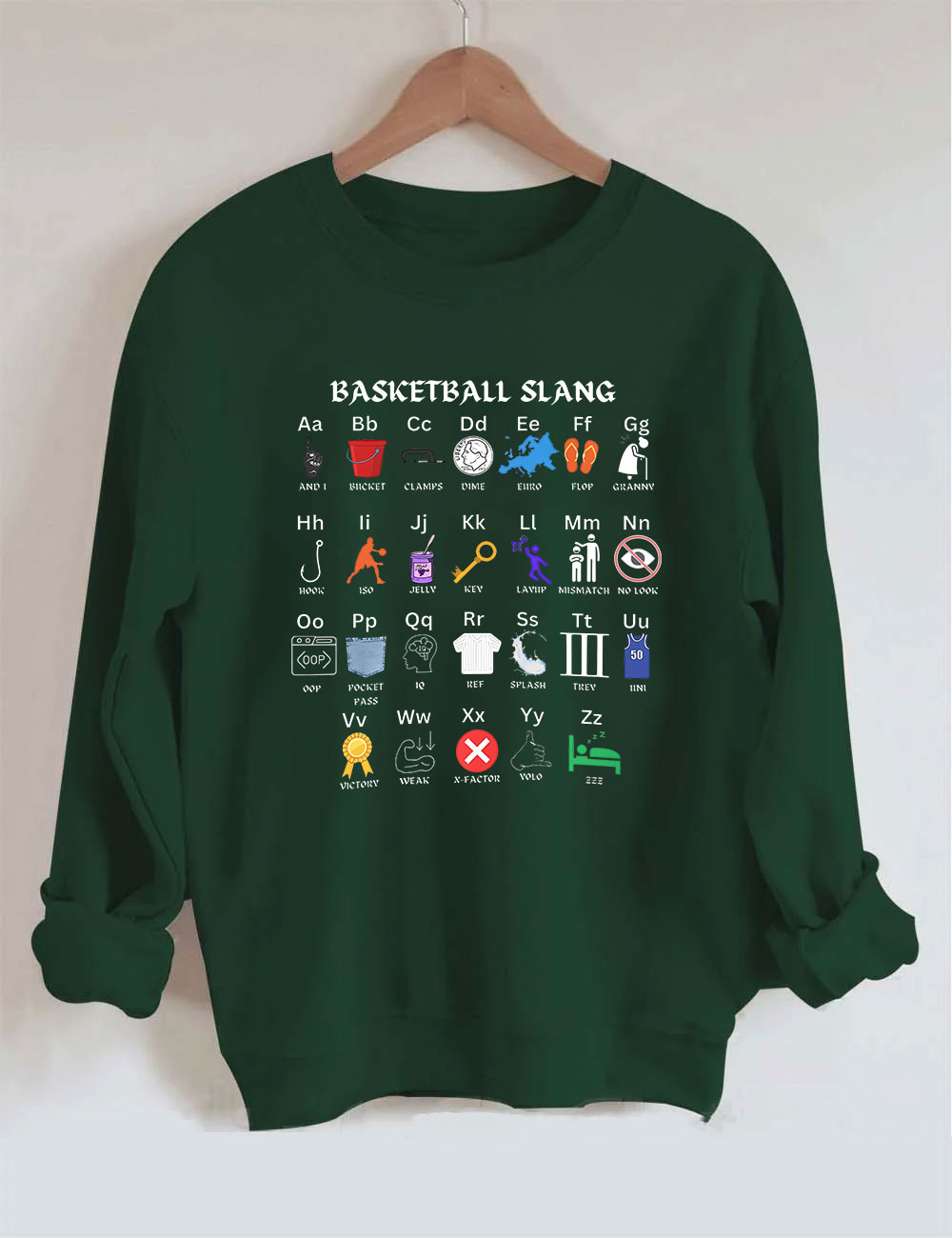 Funny Basketball Slang Alphabet Funny Sweatshirt