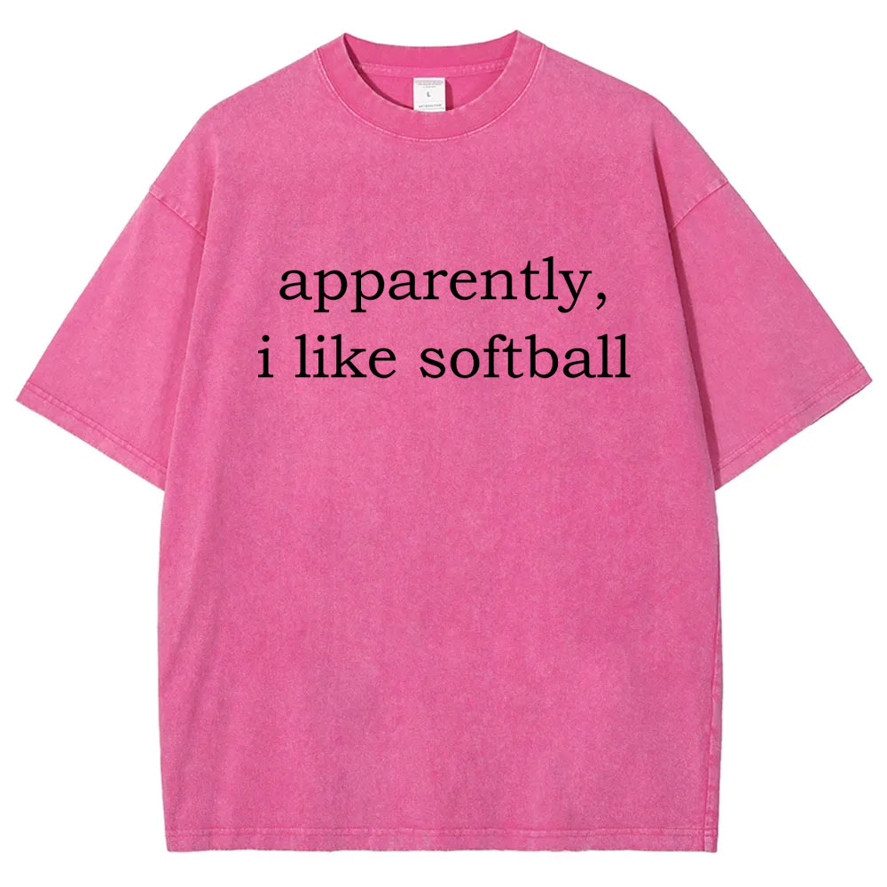 Apparently, I Like Softball Washed T-shirt