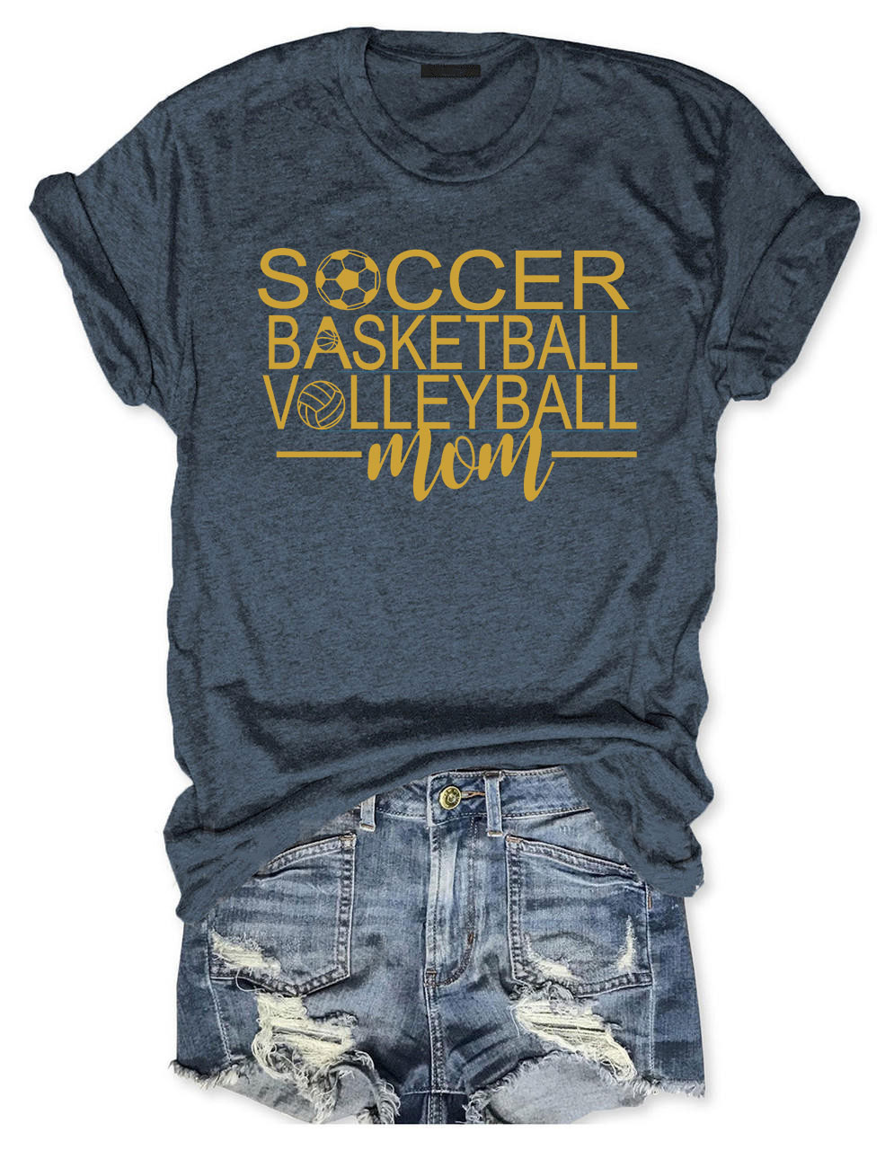 Soccer Basketball Volleyball Mom T-shirt