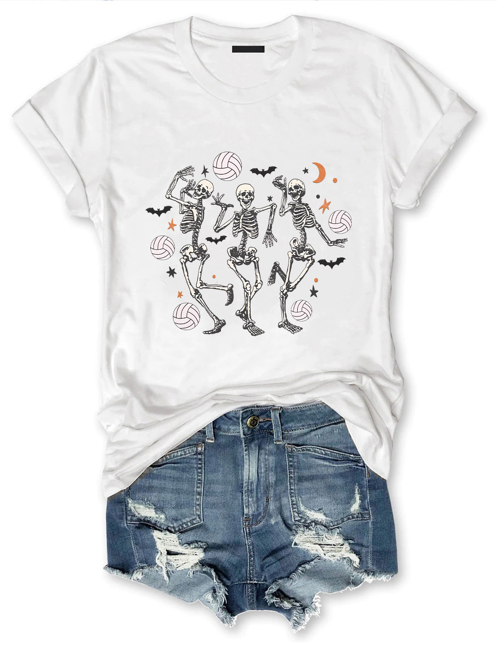 Dancing Skeletons Funny Halloween Volleyball T-shirt