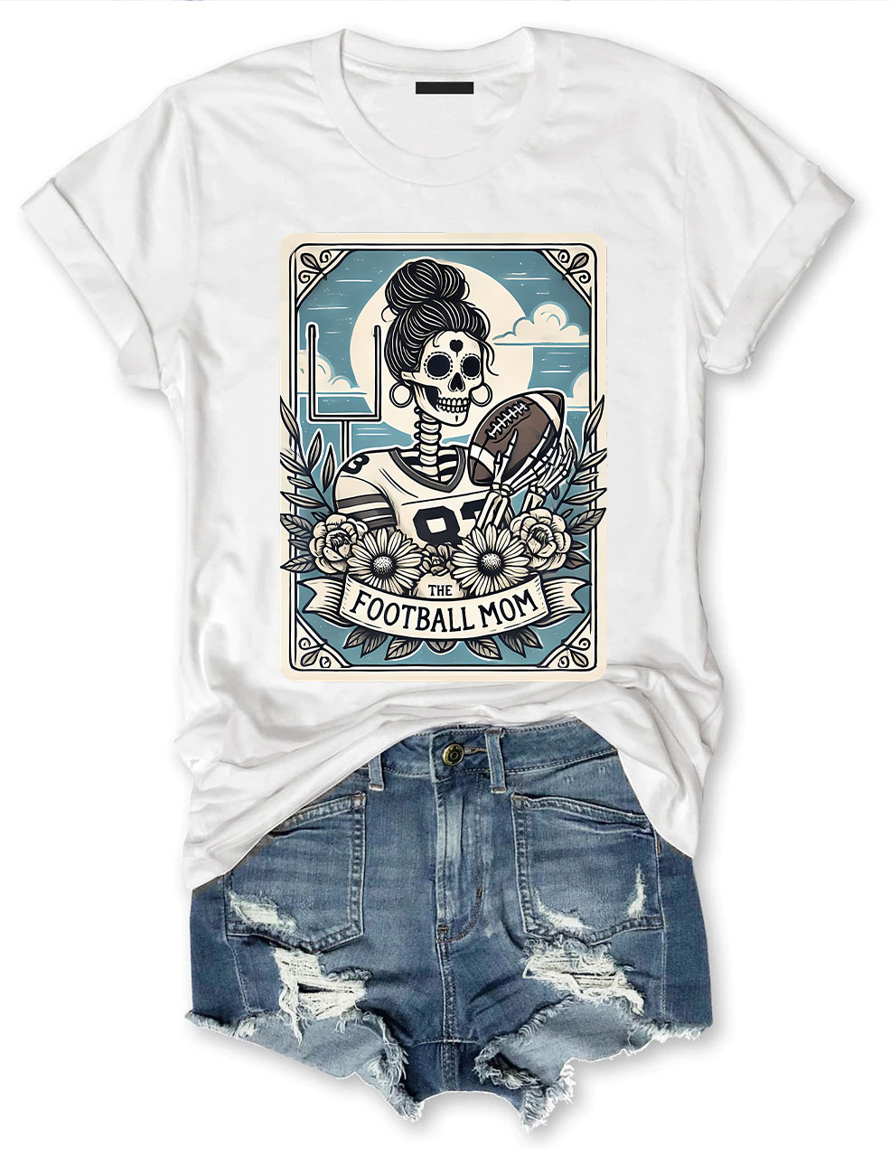 Funny Skeleton Baseball Mom Tarot Card T-shirt