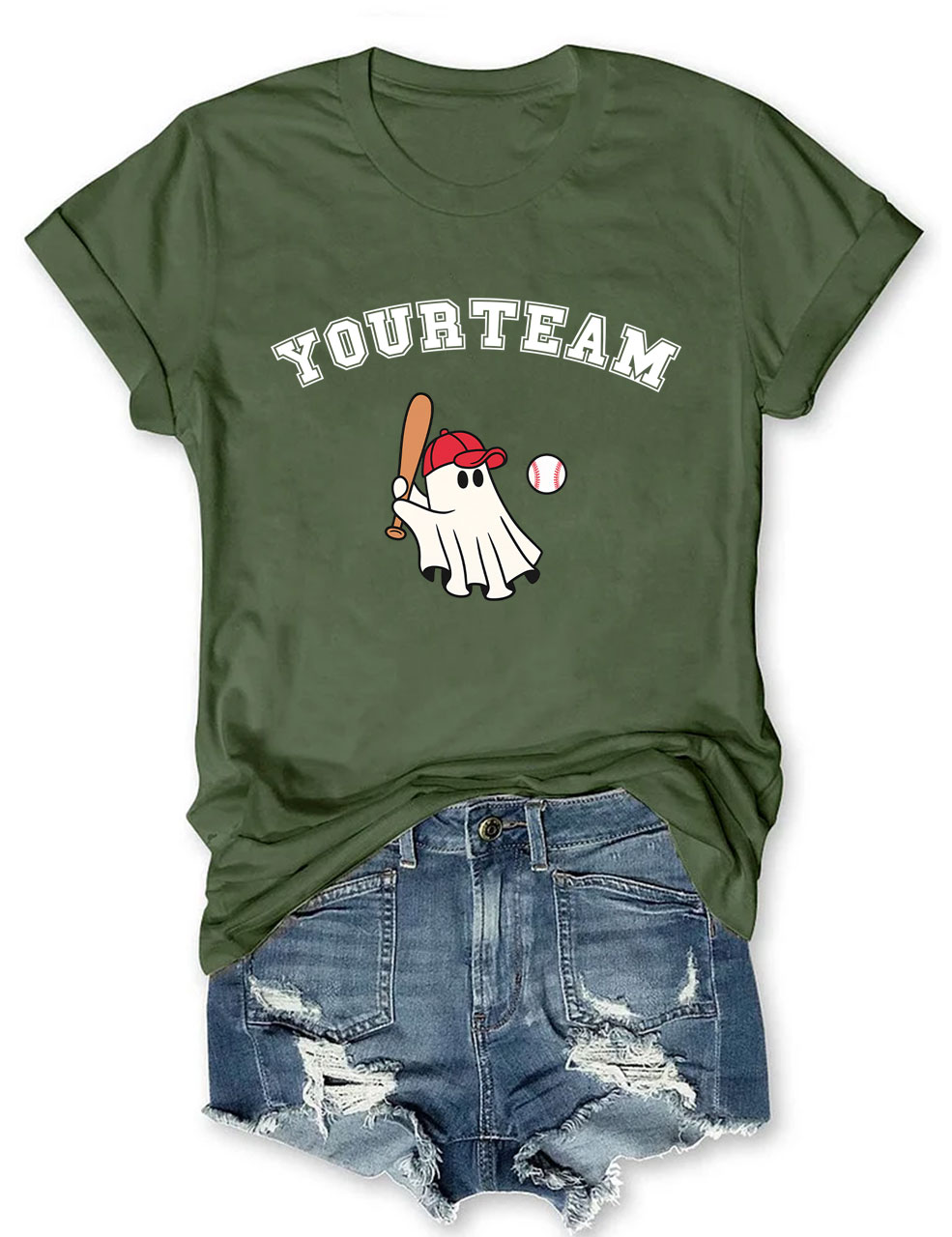 Custom Ghost Baseball Funny T-shirt