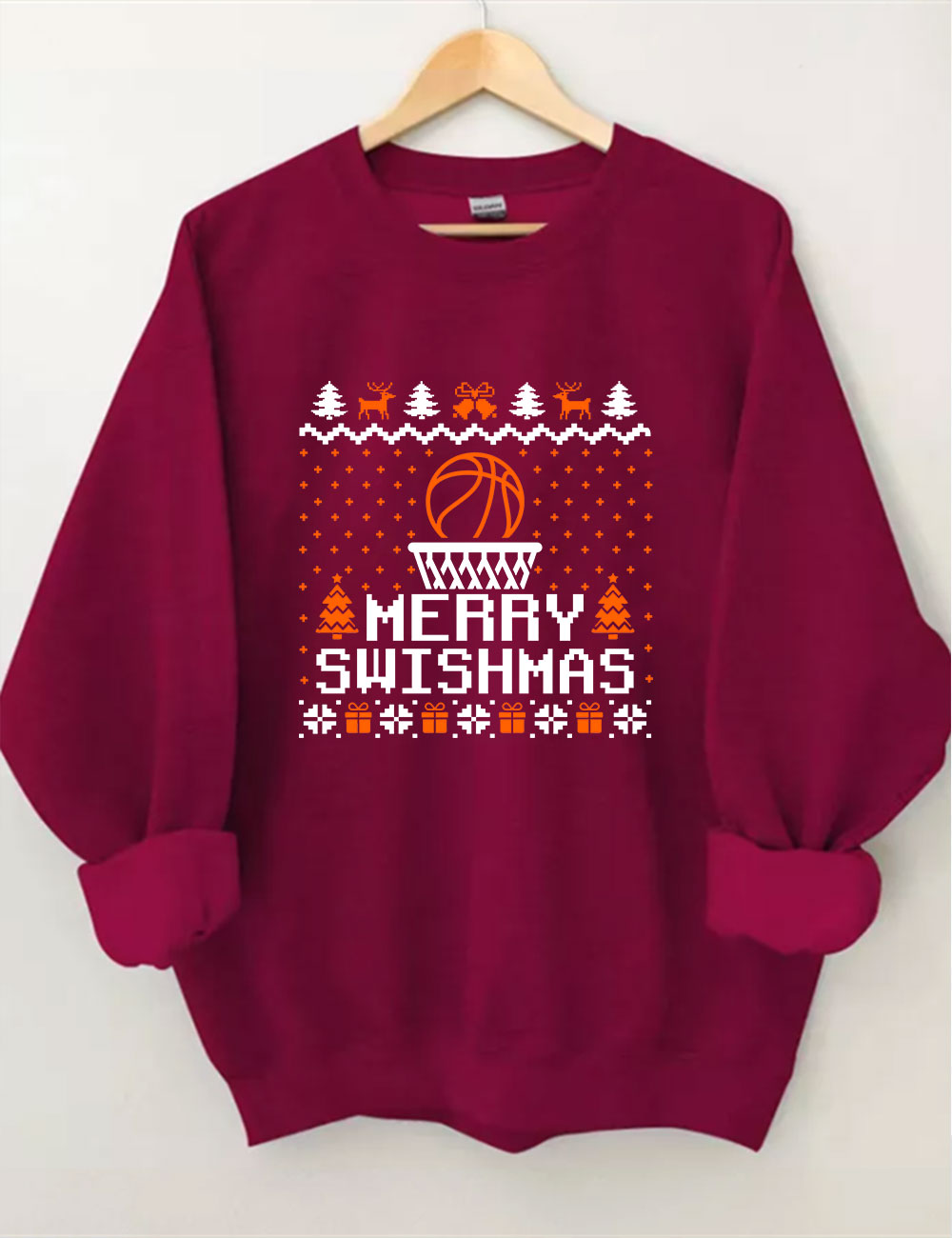 Merry Swishmas Ugly Basketball Sweatshirt