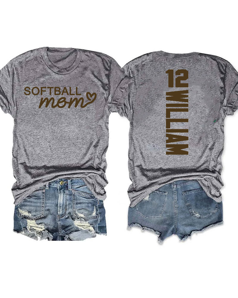 Custom Softball Mom T-Shirt