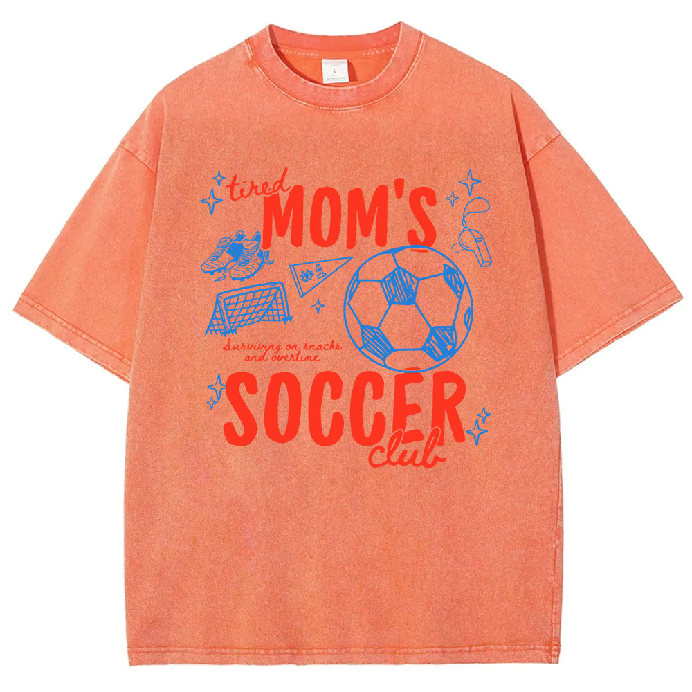 Tired Mom's Soccer Club Washed T-shirt