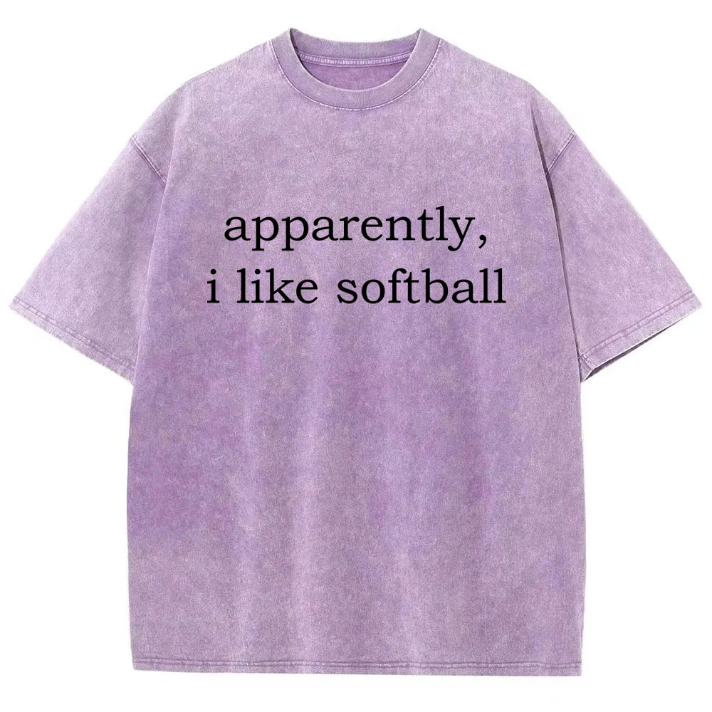 Apparently, I Like Softball Washed T-shirt