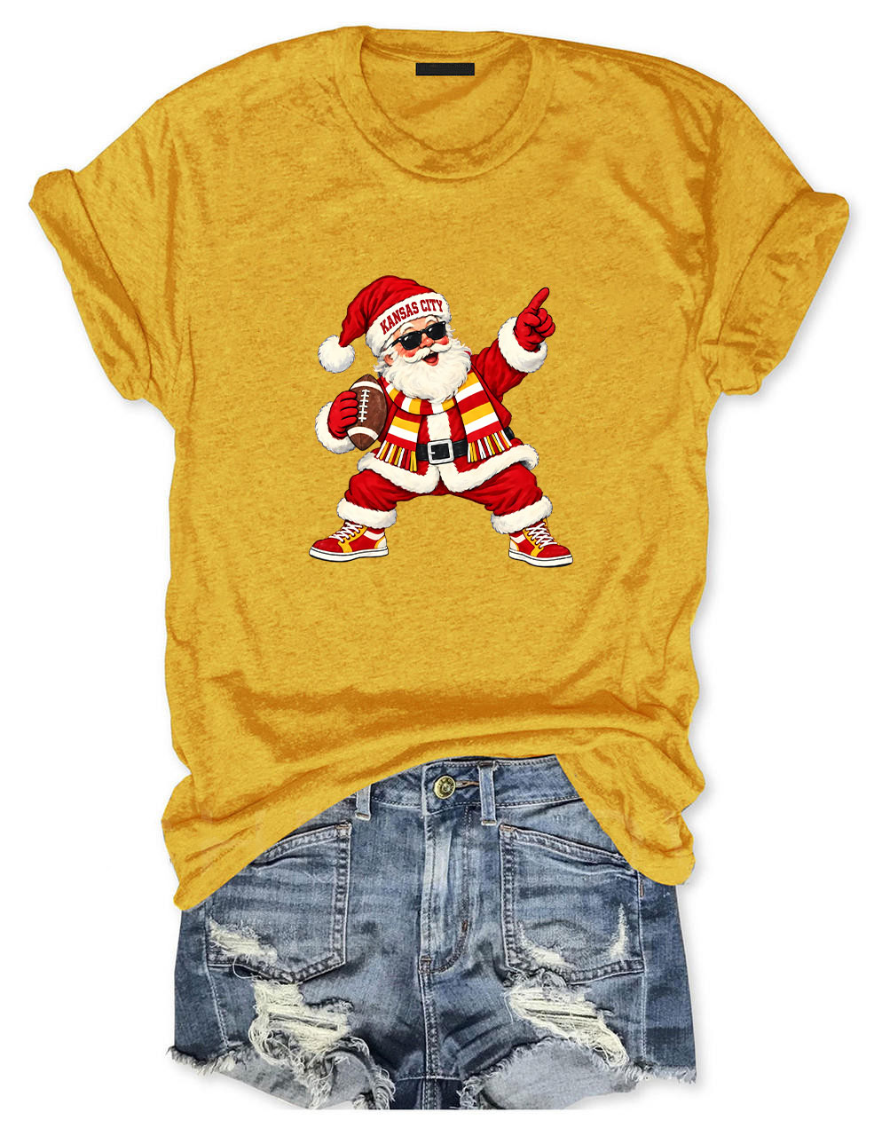 Kansas City Football Santa T-Shirt