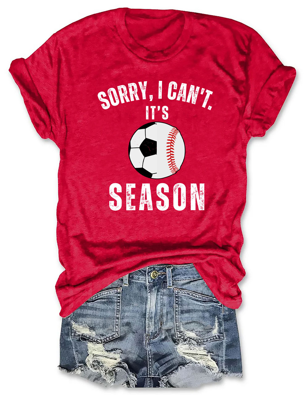 Sorry I can't It's Football and Baseball Season T-shirt