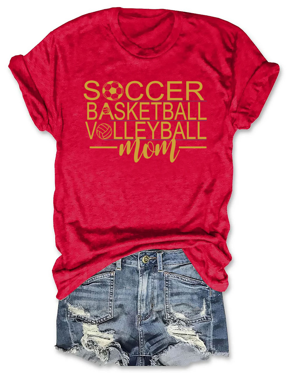 Soccer Basketball Volleyball Mom T-shirt