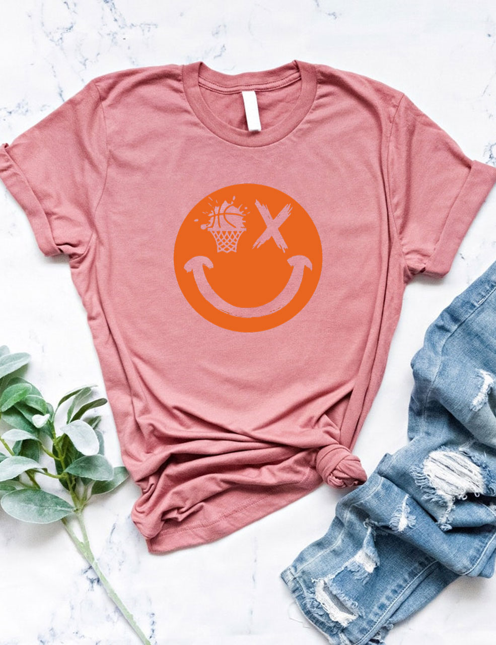 Basketball Smiling face T-shirt
