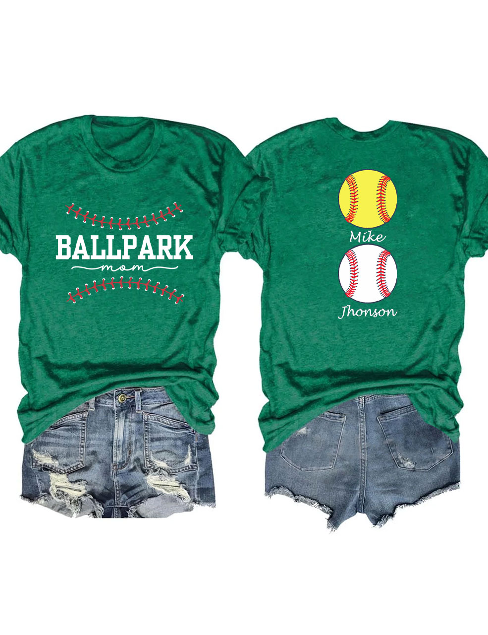 Custom Ballpark Mom T-Shirt