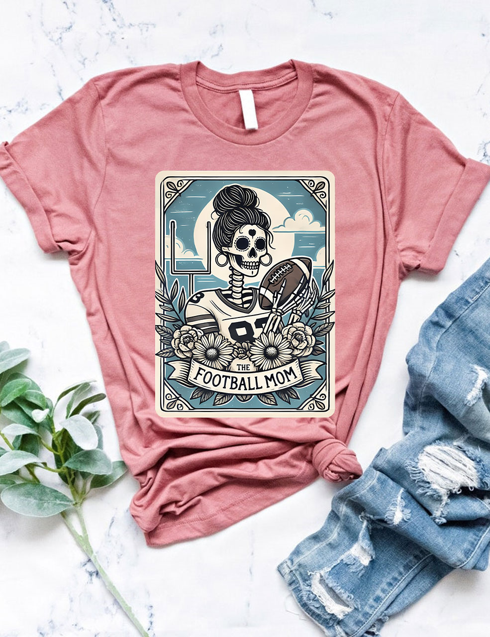 Funny Skeleton Baseball Mom Tarot Card T-shirt