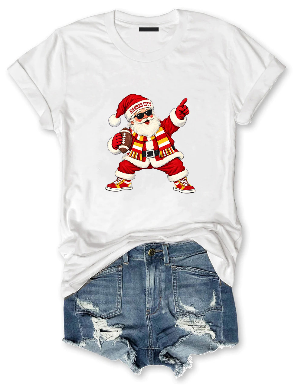 Kansas City Football Santa T-Shirt