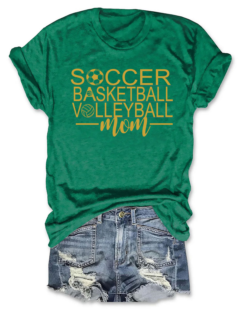 Soccer Basketball Volleyball Mom T-shirt