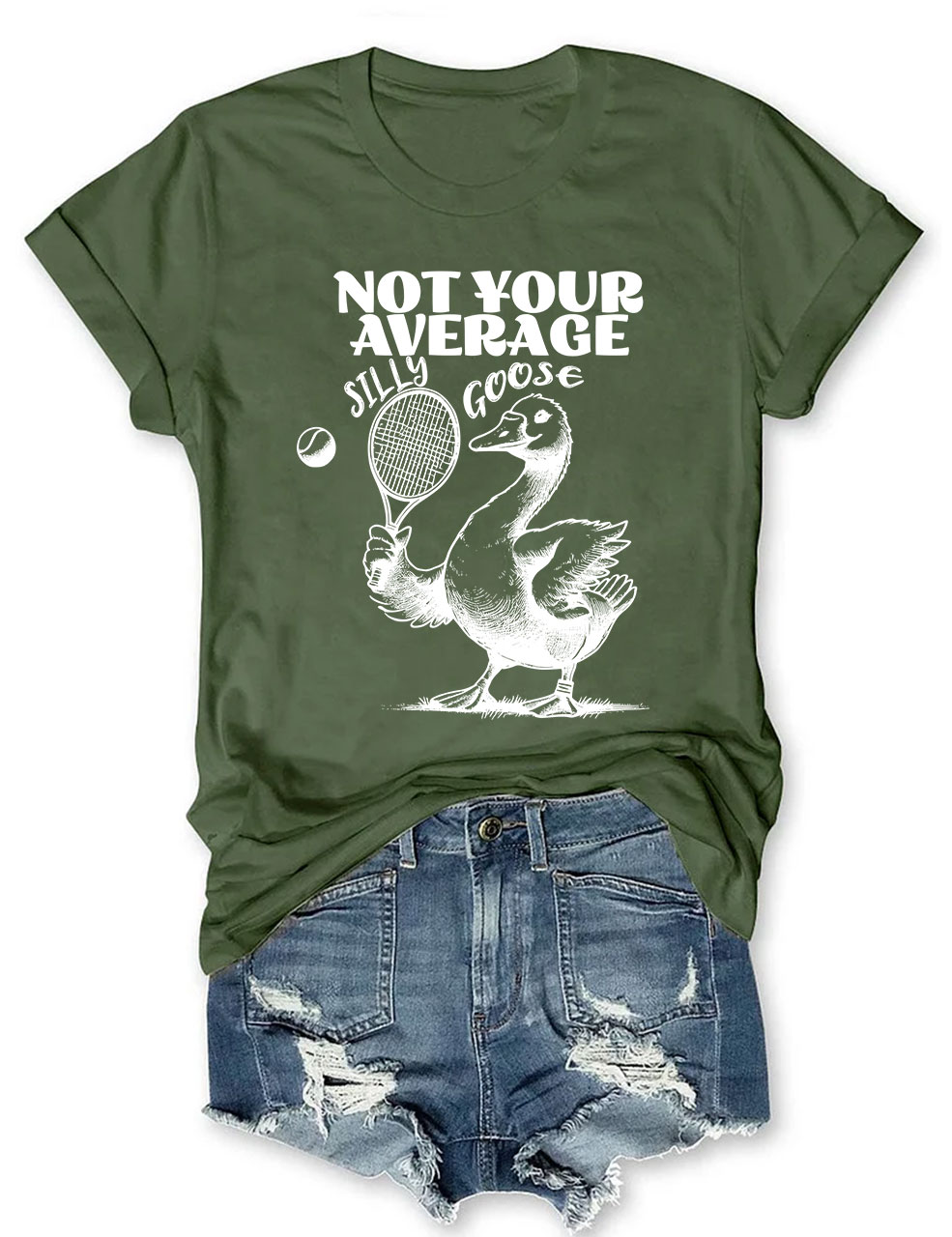 Not Your Average Silly Goose Funny Tennis T-shirt