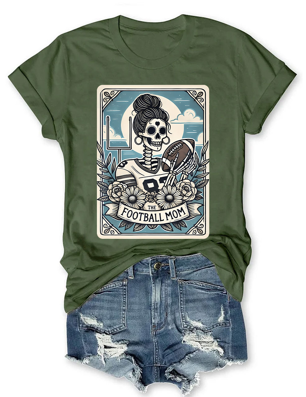 Funny Skeleton Baseball Mom Tarot Card T-shirt