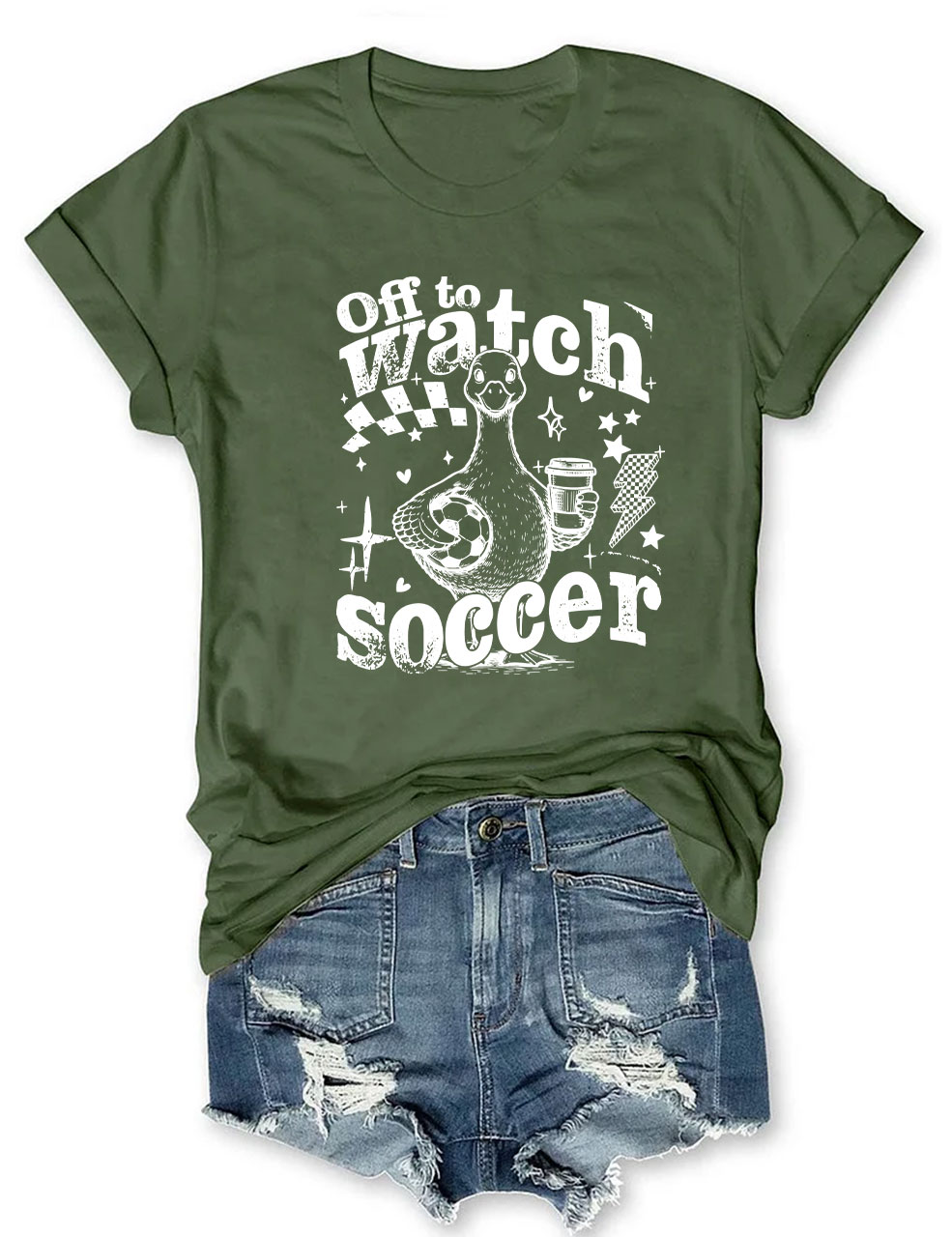 Funny Goose Off To Watch Soccer T-Shirt