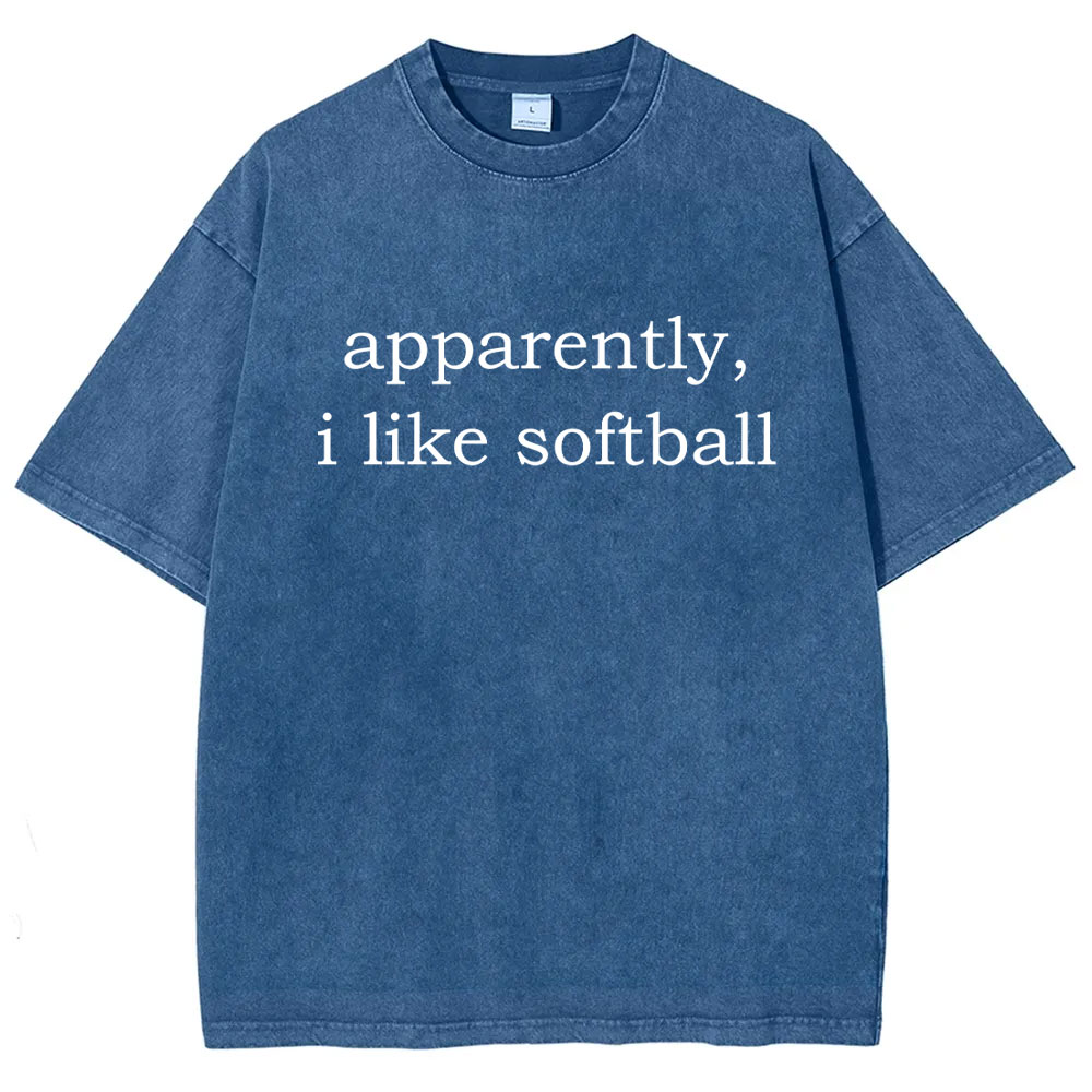 Apparently, I Like Softball Washed T-shirt