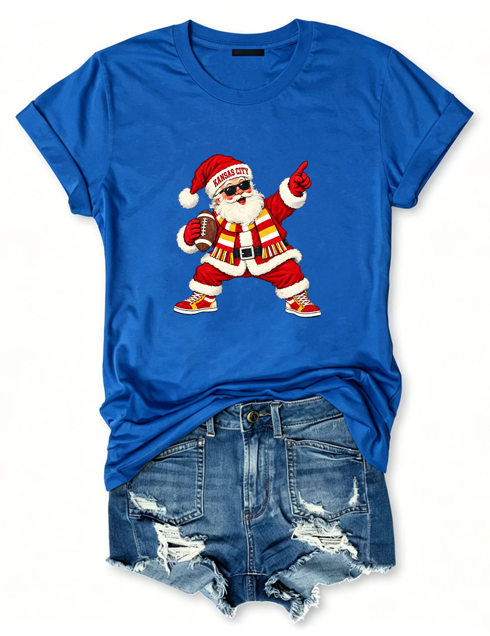 Kansas City Football Santa T-Shirt