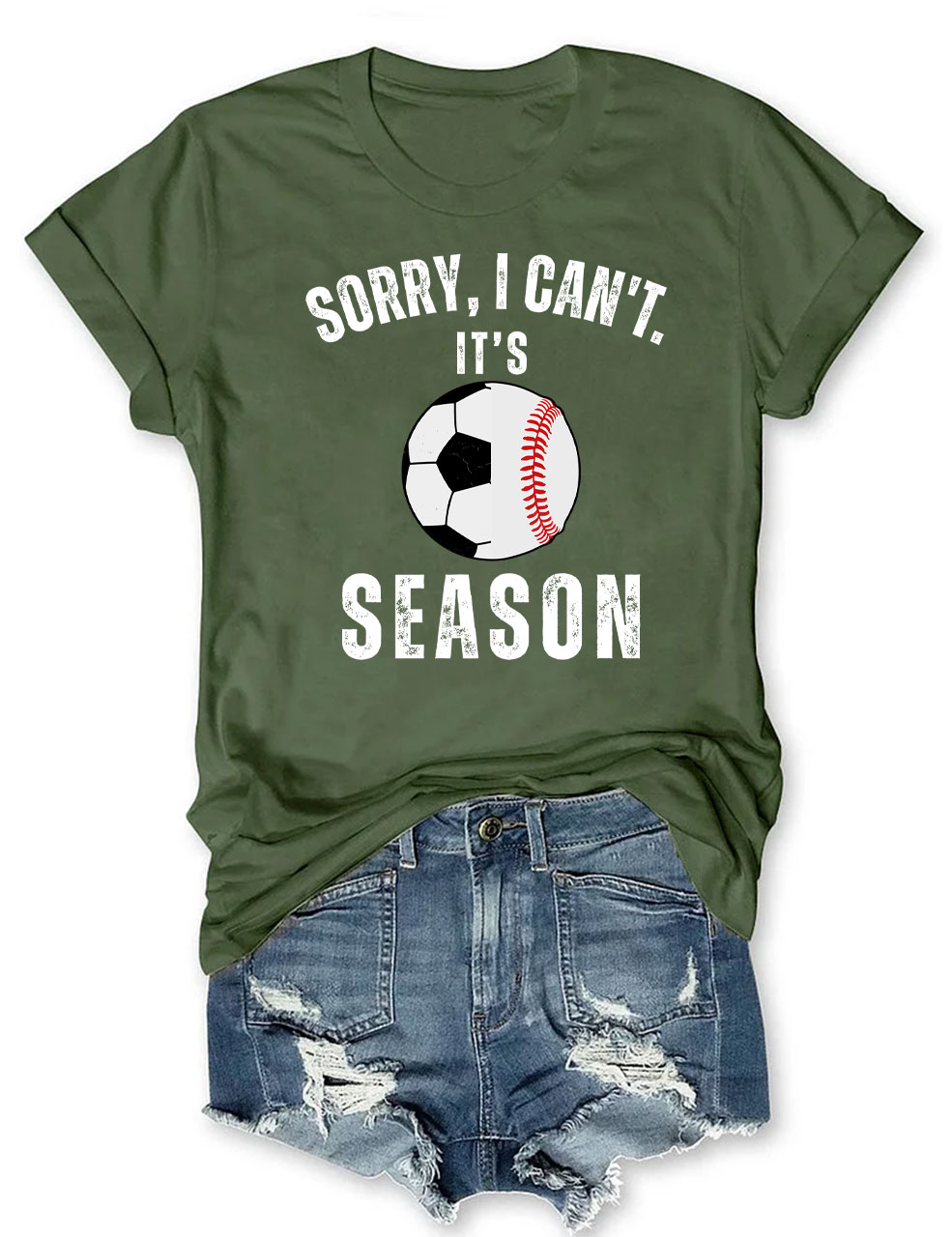Sorry I can't It's Football and Baseball Season T-shirt