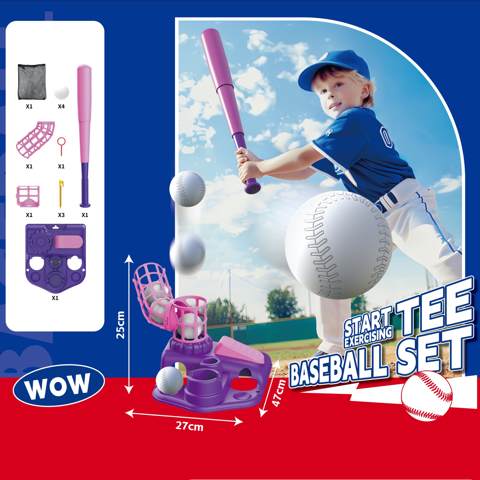 3-in-1 Tee Ball Set for Kids