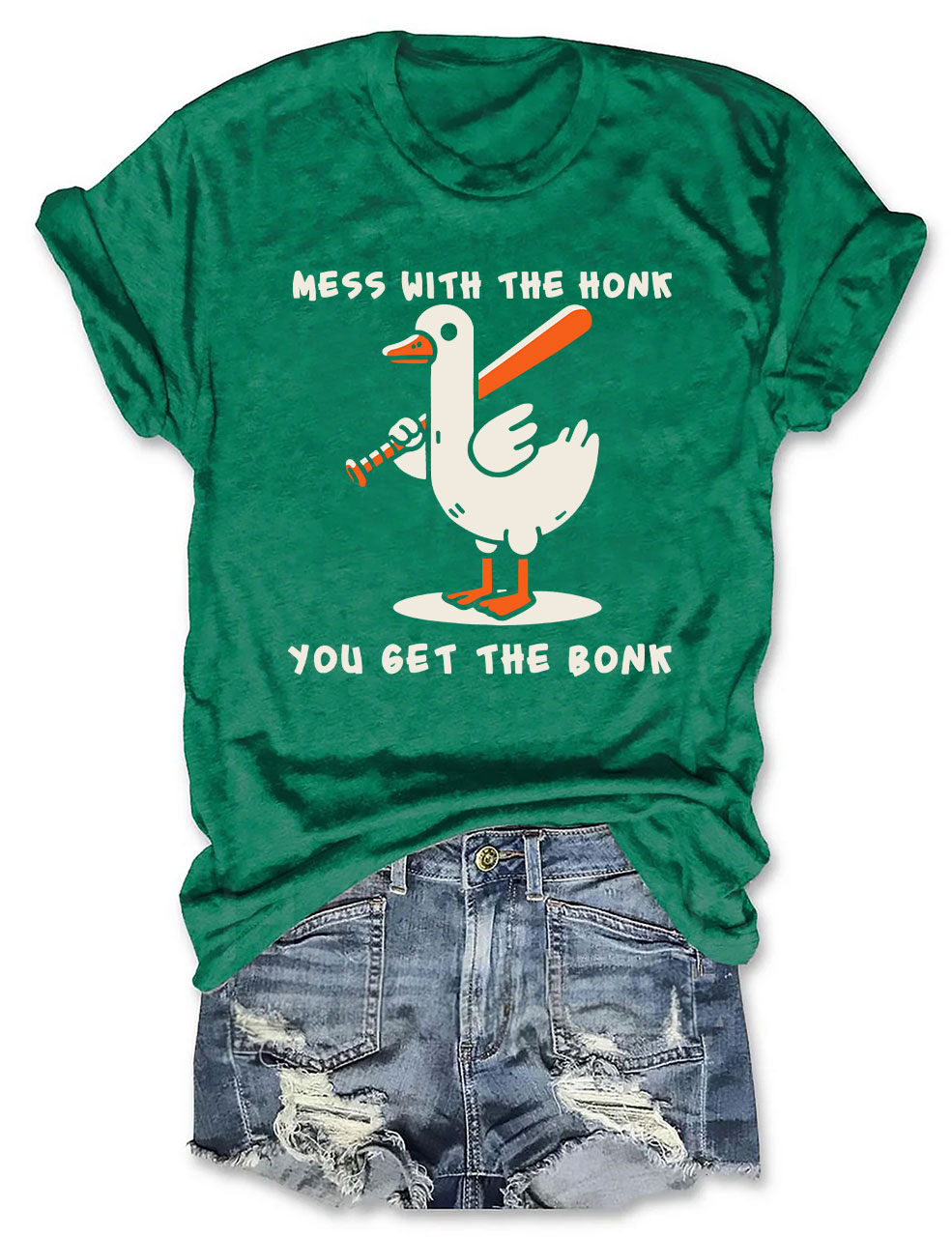 Mess With The Honk You Get The Bonk Funny Goose Baseball T-shirt