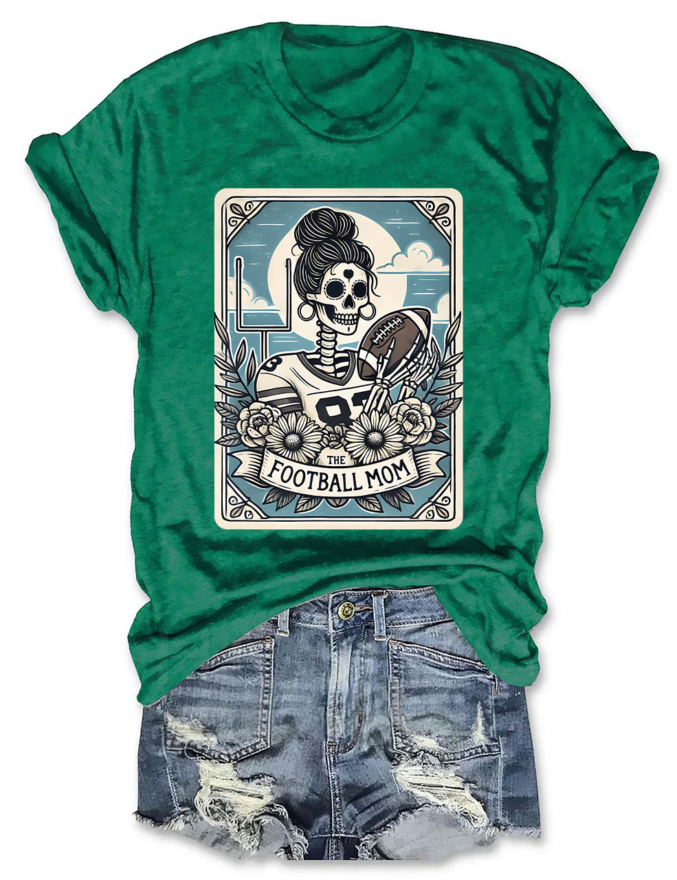 Funny Skeleton Baseball Mom Tarot Card T-shirt