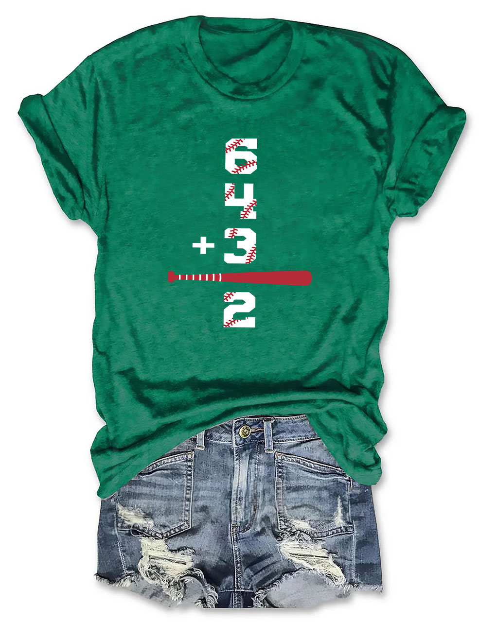 Double Play Baseball Math 6 4 3 2 tee Coach Softball Game T-Shirt