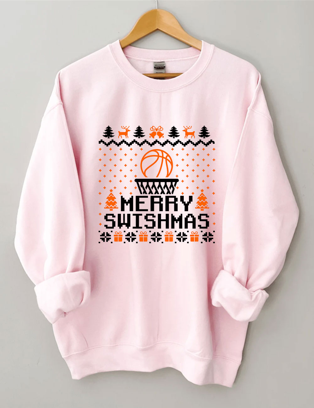 Merry Swishmas Ugly Basketball Sweatshirt
