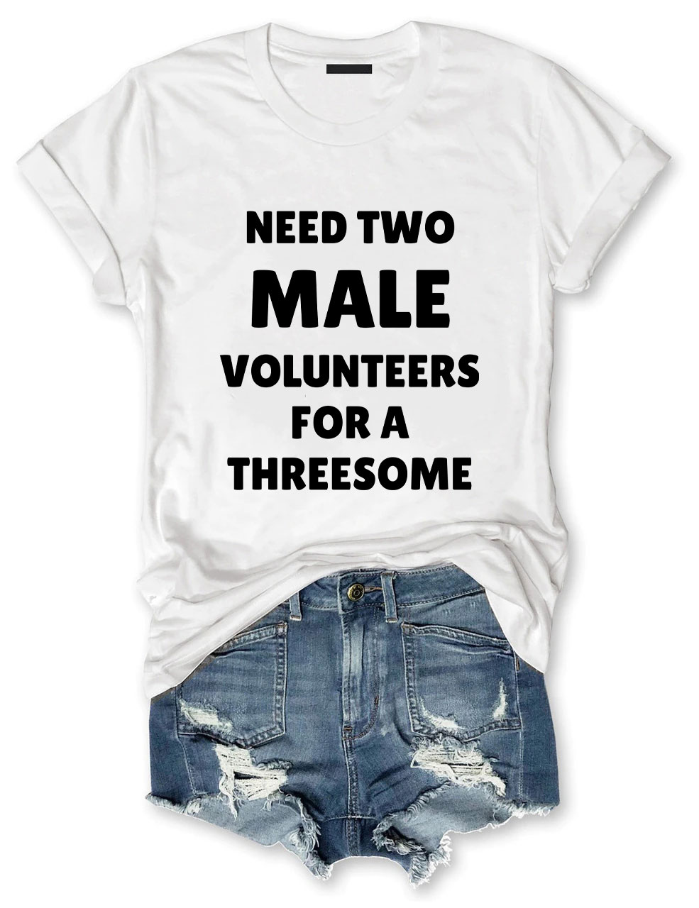 Need Two Male Volunteers For A Threesome Funny T-Shirt