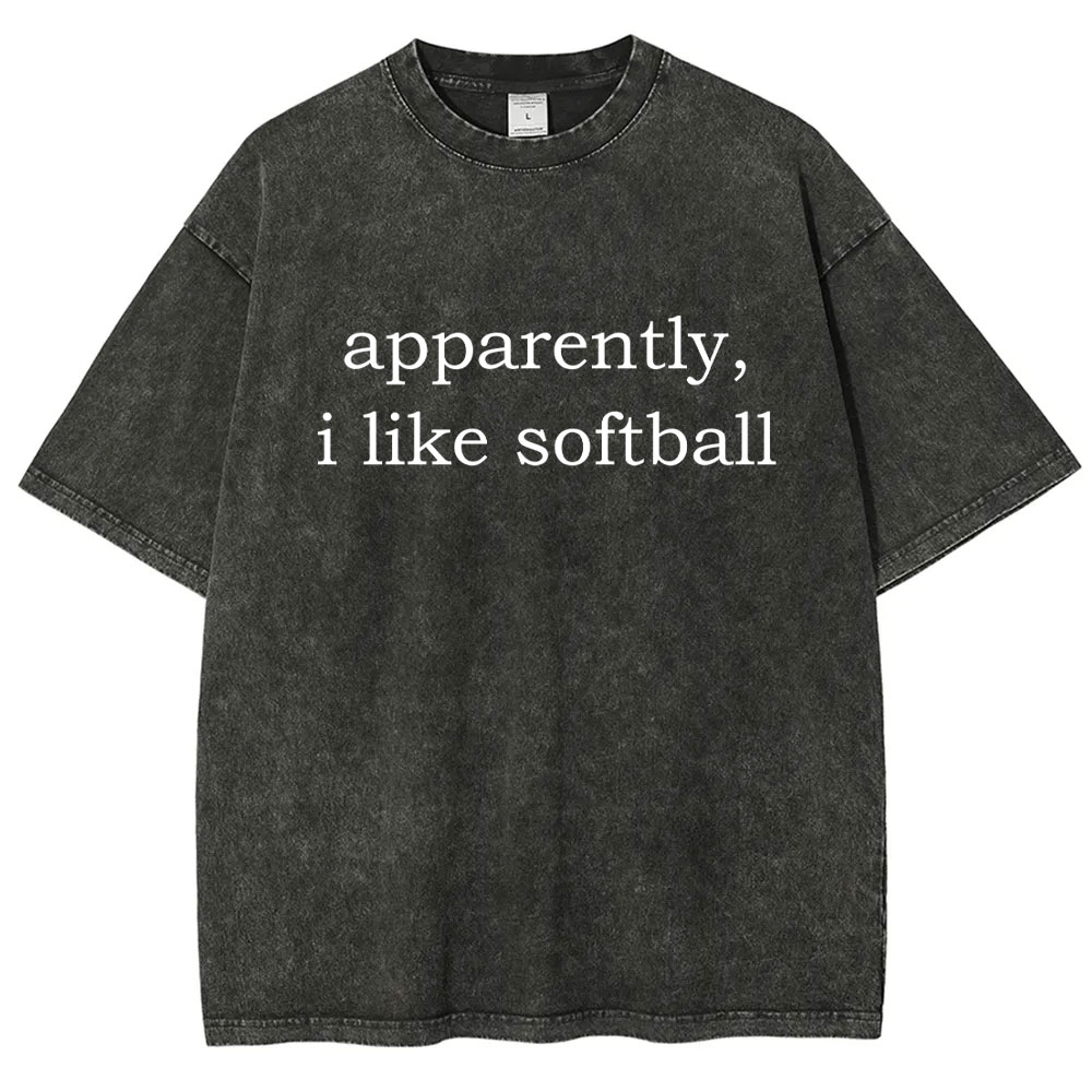Apparently, I Like Softball Washed T-shirt