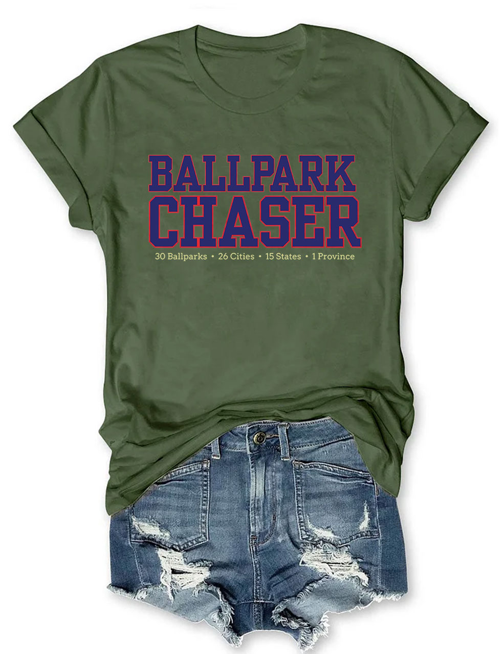Custom Vibrant Wander Ballpark Baseball T-Shirt
